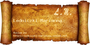 Ledniczki Marianna névjegykártya